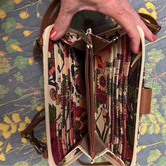 Floral Crossbody Bag with Brown Strap - Picture 3 of 5